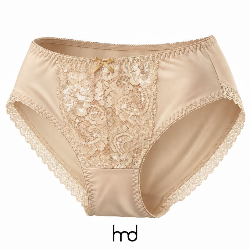 Quần lót nữ màu nude, dáng cạp cao