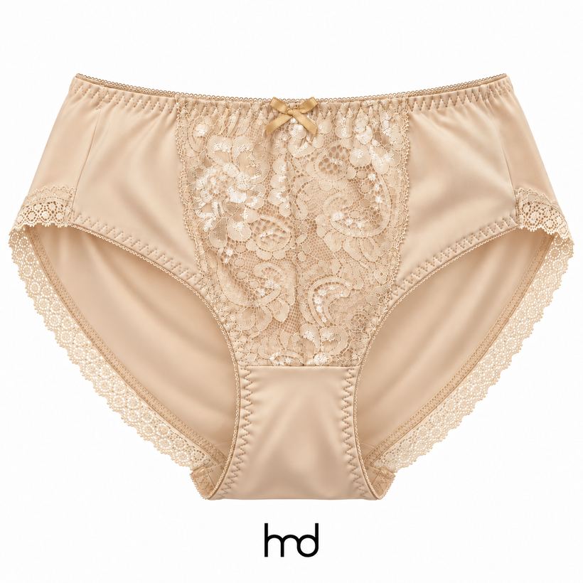 Quần lót nữ cạp cao màu nude, mặt trước