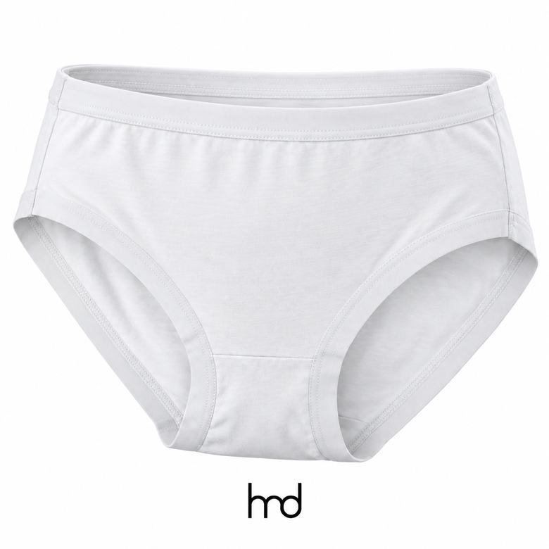 Quần lót nữ trơn cạp trung màu trắng, góc nghiêng
